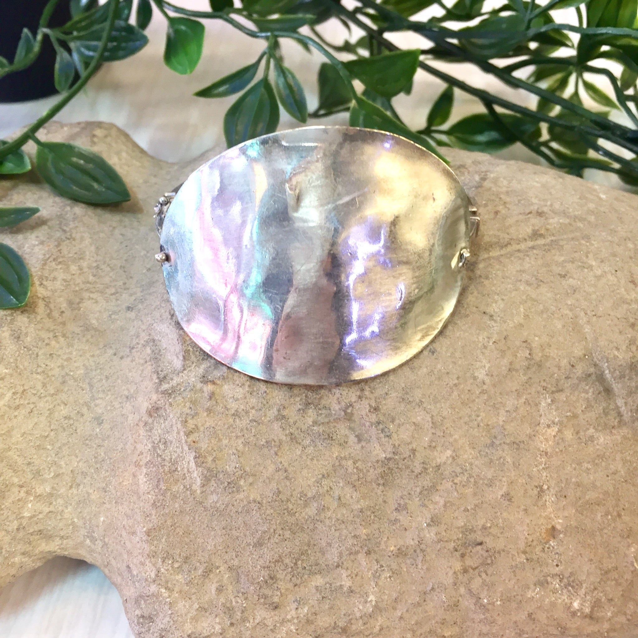Vintage Silver Bracelet, Vintage Jewelry, Silver Cuff, Sterling Silver, Bangle Bracelet, Statement Jewelry, Abstract Jewelry, Hammered Cuff