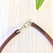 Vintage Choker, Leather Necklace, Vintage Jewelry, Brass, Coil Jewelry, Ethnic Jewelry, Statement Necklace, Mothers Day Gift