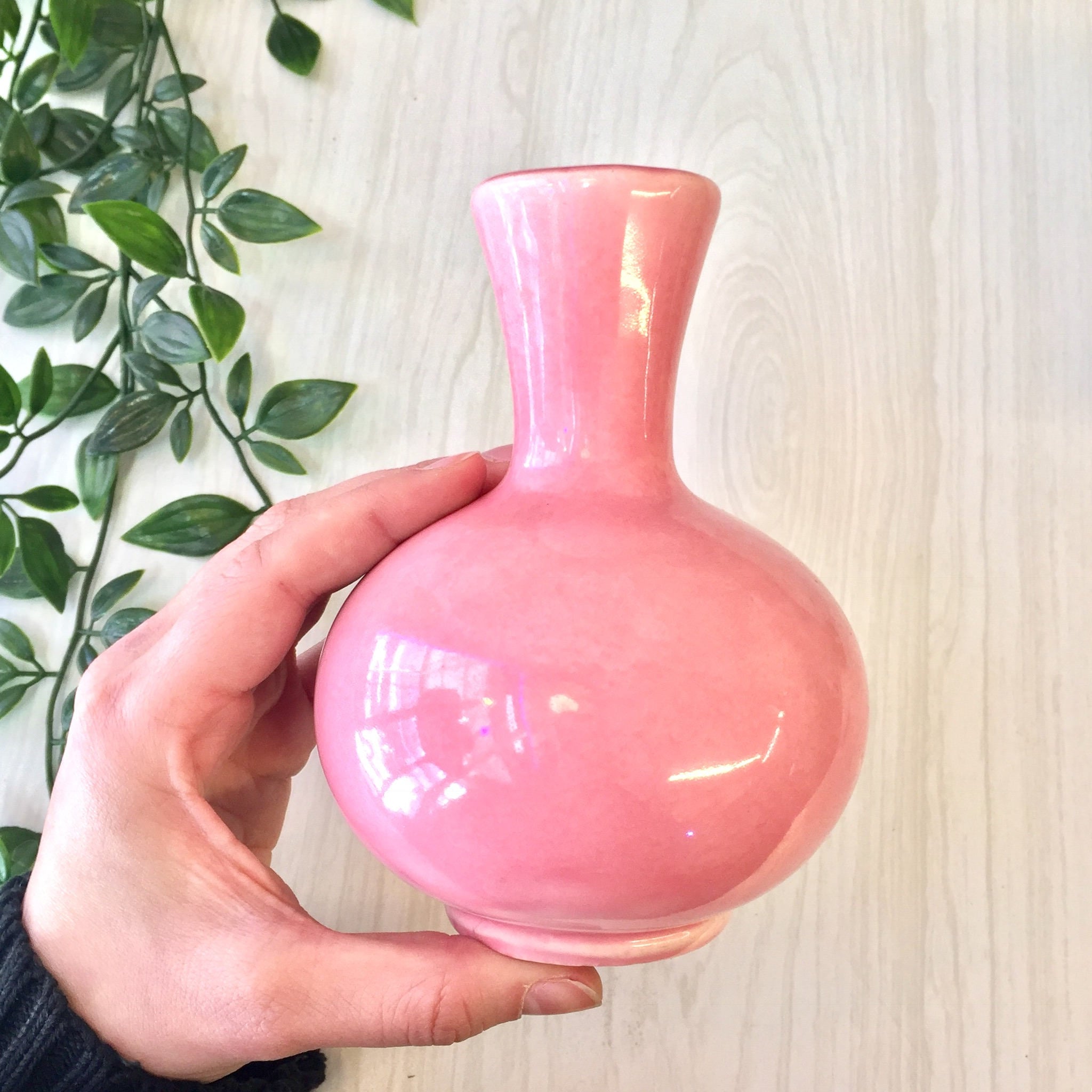Ceramic Pink Vase | Pink Home Decor | Bubblegum Pink | Small Vase | Table Vase | Vintage Home Decor | Pink | Vase | Flower Vase | Glazed