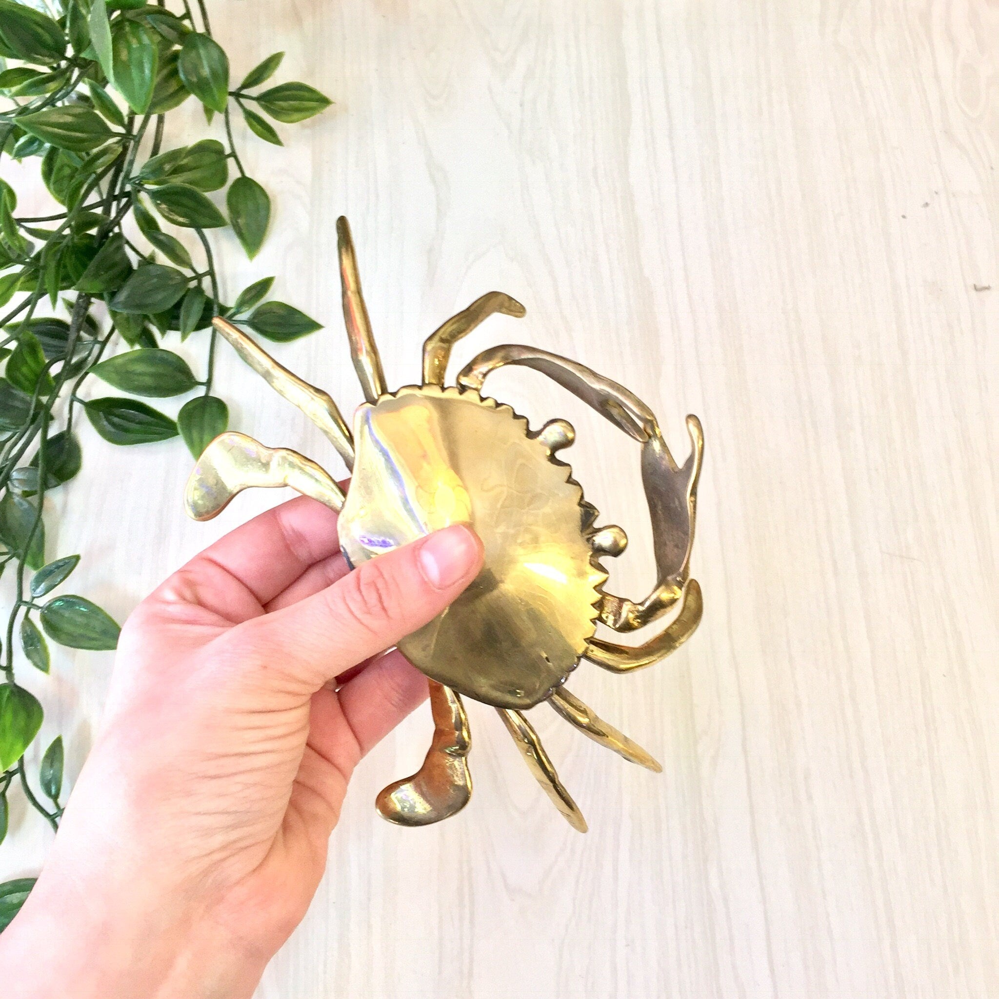 Brass Crab Trinket Box | Brass Ash Tray | Crab Ashtray | Vintage Home Decor | Vintage Brass Crab | Jewelry Box | Catch All Dish | Ash Tray