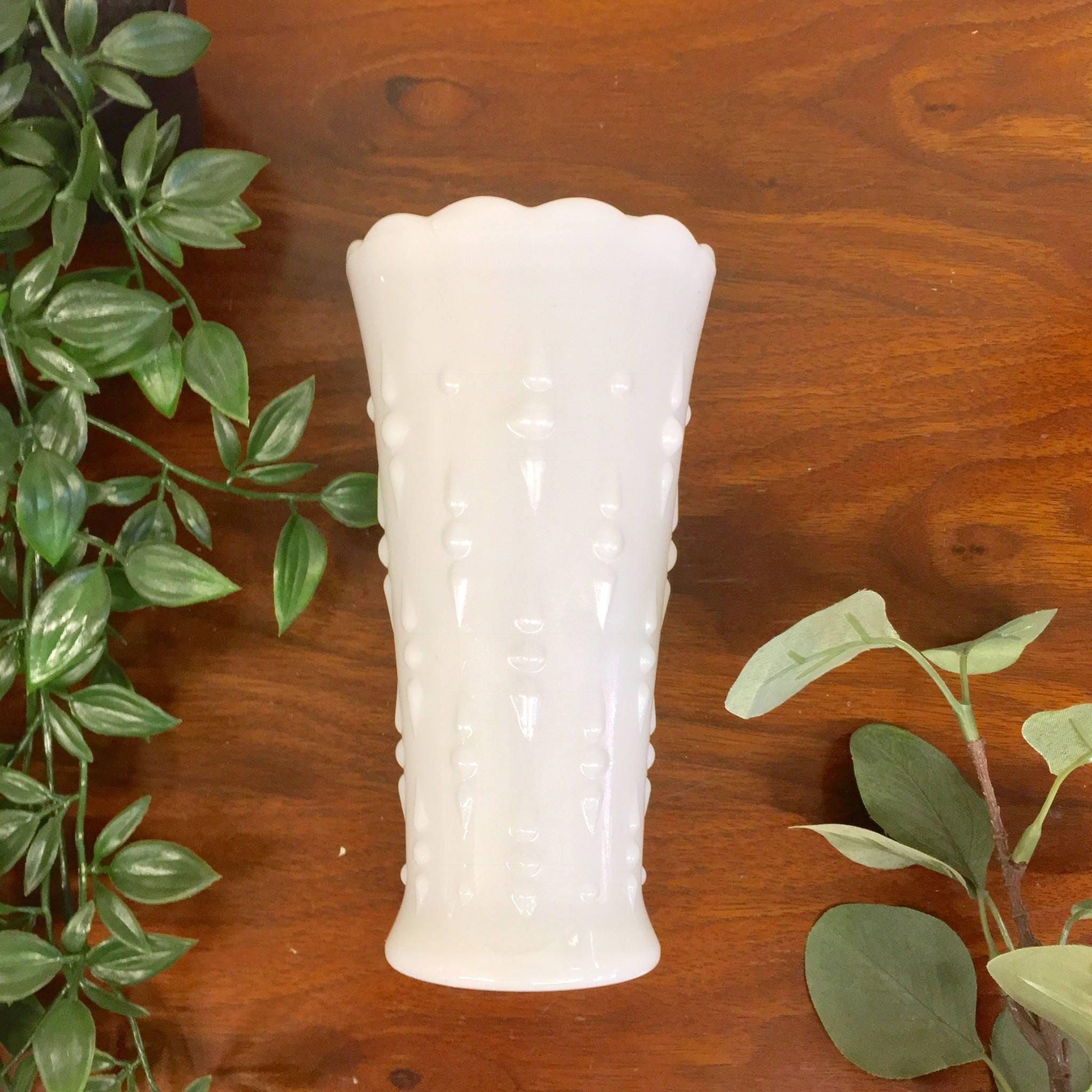 Vintage Milk Glass Vase | Milk Glass | White Glass Vase | Floral Arrangement | Flowers | Centerpiece | Vintage Home Decor | Vintage Glass
