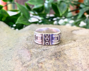 Vintage Silver Ring, Vintage Jewelry, Sterling Silver, Band, Tribal Jewelry, Geometric, Mexican Jewelry, Mother's Day Gift, 925