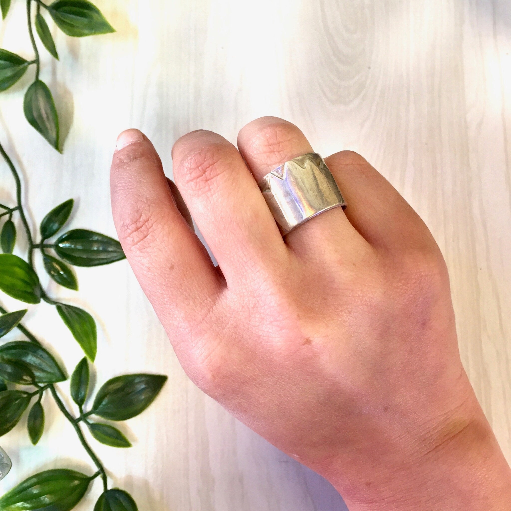 Vintage Silver Ring, Vintage Jewelry, Flower Ring, Thick Band, Minimalist, Simple, Tulip, Statement Jewelry, 925, Mother's Day Gift