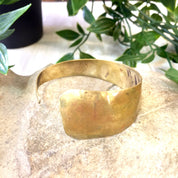 Vintage Brass Cuff, Vintage Jewlery, Brass Bracelet, Asymmetrical Cuff, Hammered Bracelet, Hand Made, Mother's Day Gift, Gold Tone