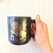 Vintage Zodiac Mug, Zodiac Signs, Astrology, Leo Mug, Lion, Glasbake Mug, Black Mug, Coffee, Tea, Retro, Vintage Kitchen, Glassware, Ceramic