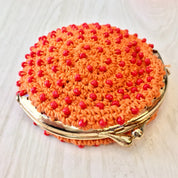 Set of Three Vintage Coin Purses, Vintage Change Purse, Beaded Purse, Crochet, Japan Beadies, 1970's Coin Purse, Pink, Orange, Green, Beaded