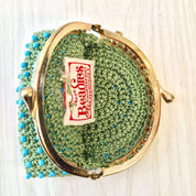 Set of Three Vintage Coin Purses, Vintage Change Purse, Beaded Purse, Crochet, Japan Beadies, 1970's Coin Purse, Pink, Orange, Green, Beaded