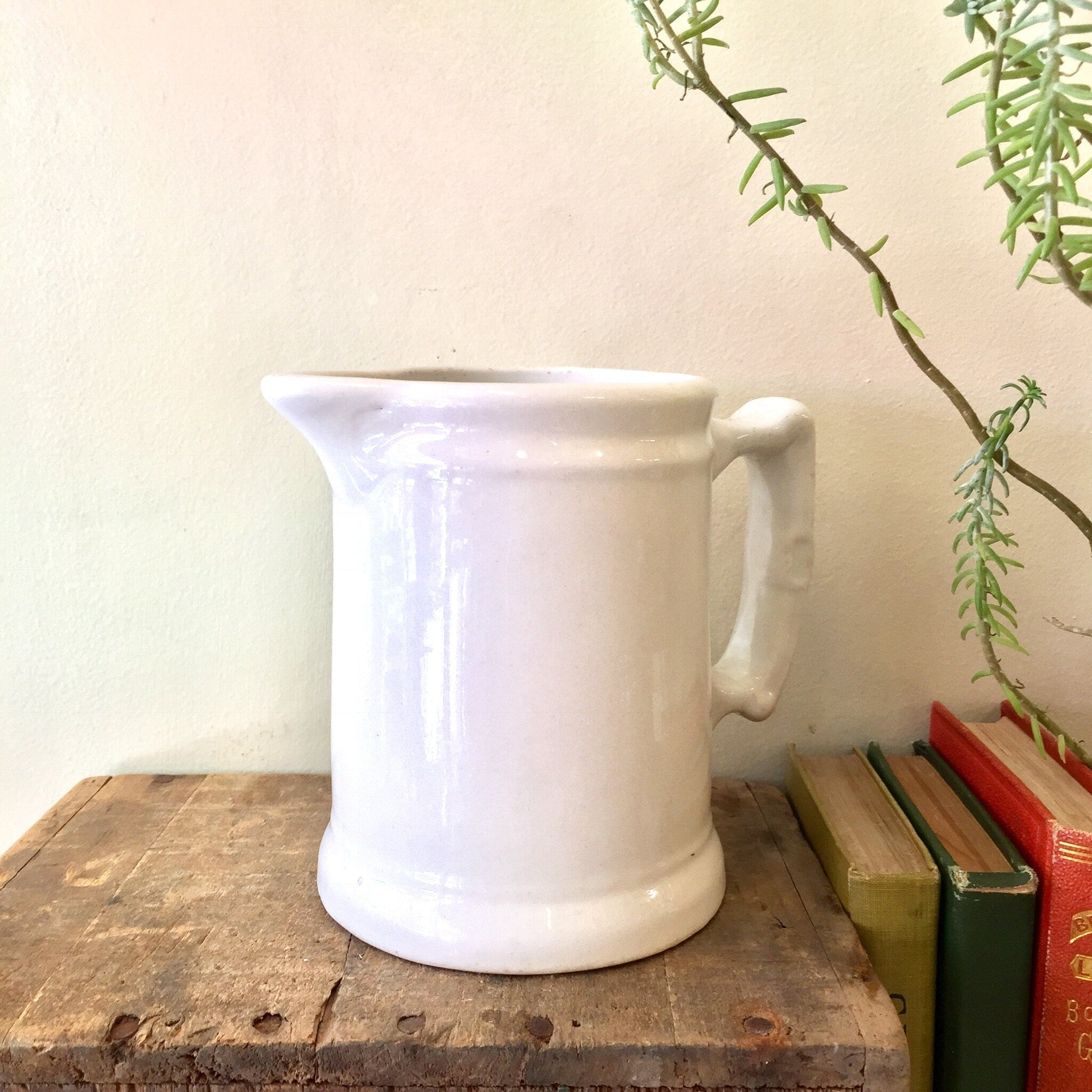 White Ironstone Pitcher, Ironstone China, Wellor and Co., Ceramic Pitcher, White Ceramic, Vintage Home Decor, Vintage Kitchen, Small Pitcher