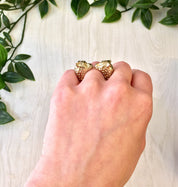 Vintage Leopard Ring, Double Head Leopard, Costume Jewelry, Gold Tone Ring, Vintage Jewelry, Statement Ring, Leopard, Animal, Cat, Gold,
