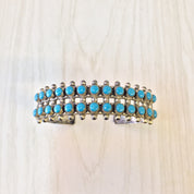 Vintage Silver Bracelet | Sterling Silver Cuff | Turquoise Beads | Turquoise Bracelet | Cuff Bracelet | Turquoise Cuff | Small Bracelet