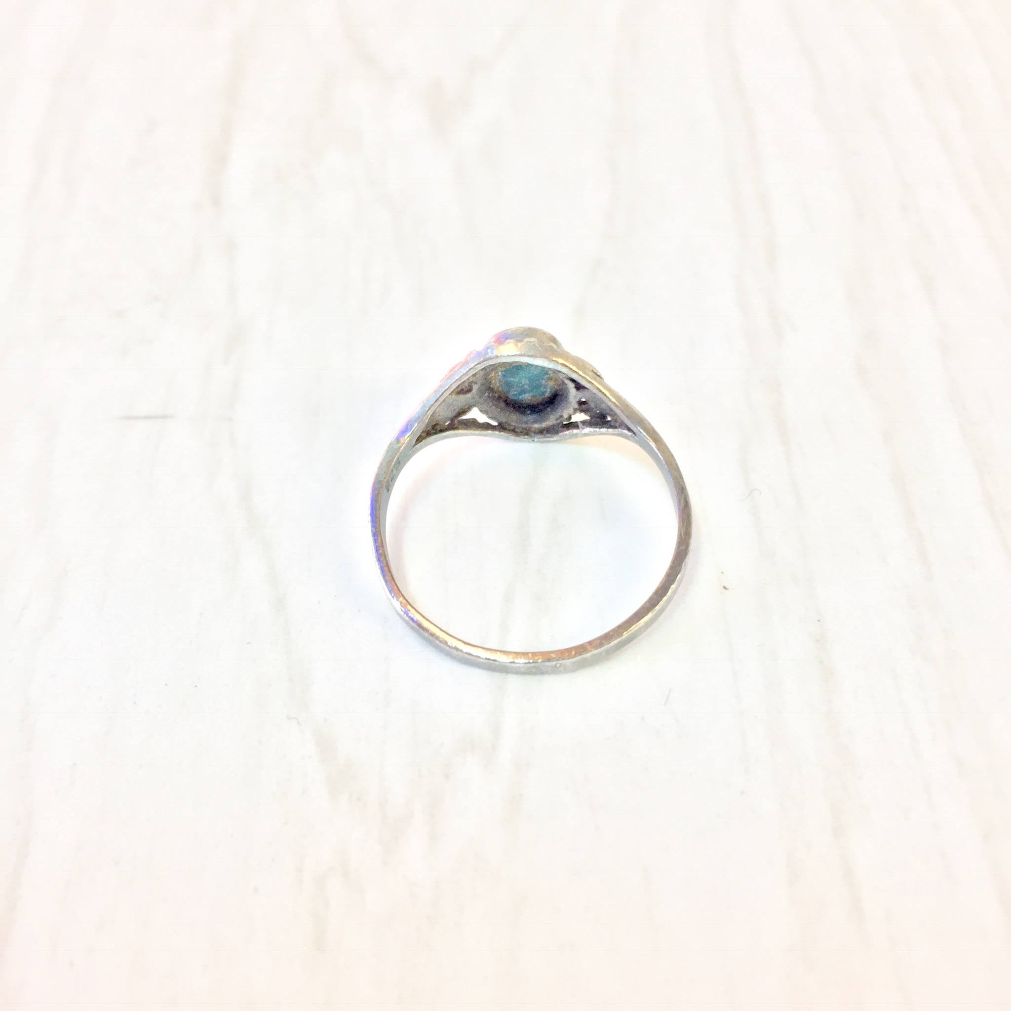 Vintage Silver Ring | Vintage Jewelry | Sterling Silver Ring | Turquoise Jewelry | Turquoise Stone | Southwestern Ring | Blue | Silver