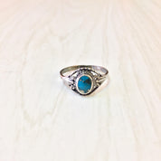 Vintage Silver Ring | Vintage Jewelry | Sterling Silver Ring | Turquoise Jewelry | Turquoise Stone | Southwestern Ring | Blue | Silver