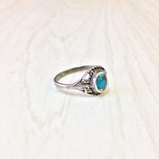 Vintage Silver Ring | Vintage Jewelry | Sterling Silver Ring | Turquoise Jewelry | Turquoise Stone | Southwestern Ring | Blue | Silver