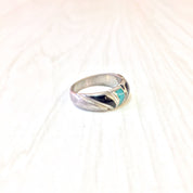 Vintage Silver Ring | Vintage Jewelry | Sterling Silver Ring | Turquoise Jewelry | Turquoise Stone | Southwestern Ring | Onyx Ring | Blue