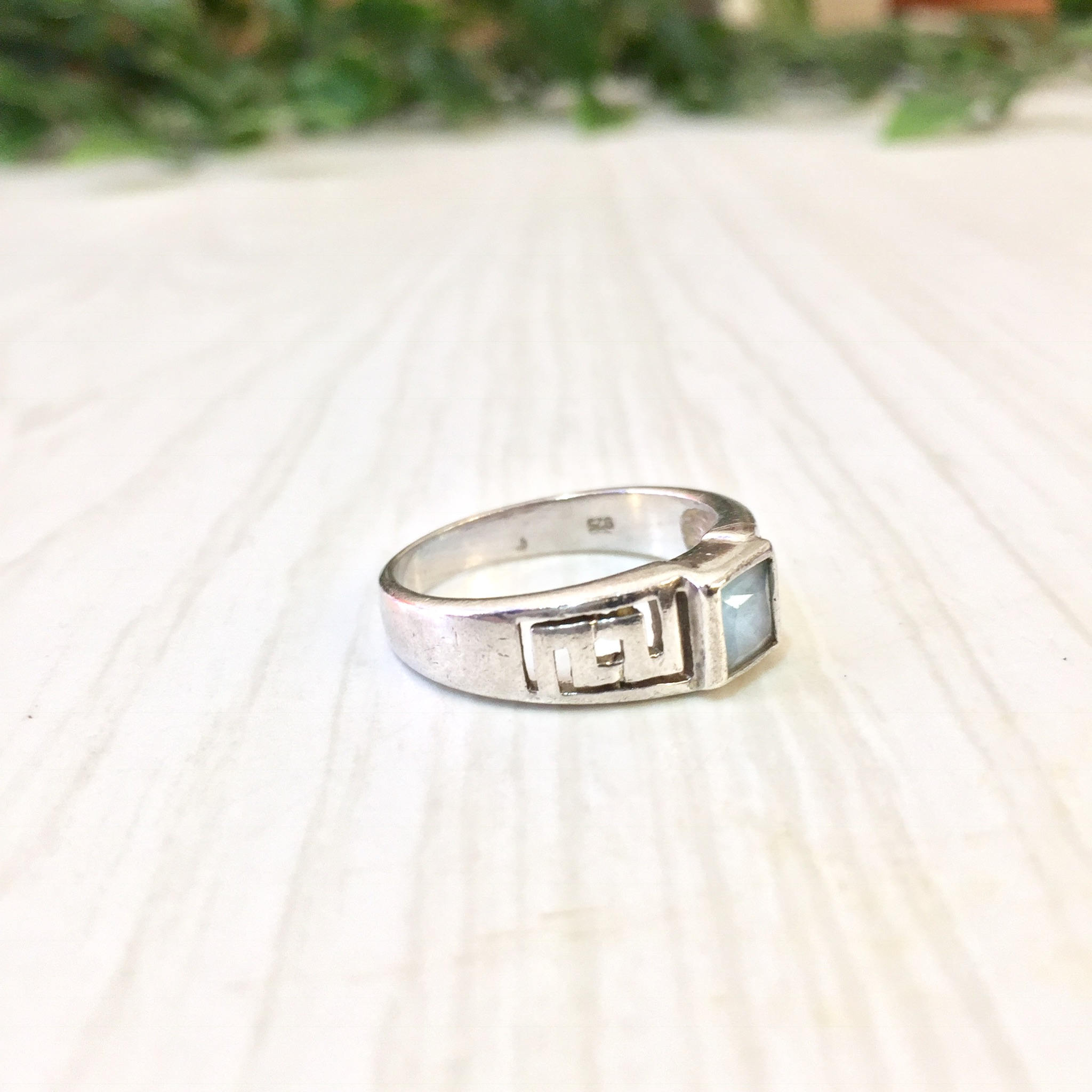 Vintage Silver Ring | Sterling Silver Ring | Blue Topaz Ring | Light Blue Gemstone | Vintage Jewelry | Silver Jewelry | Blue Topaz | Ring