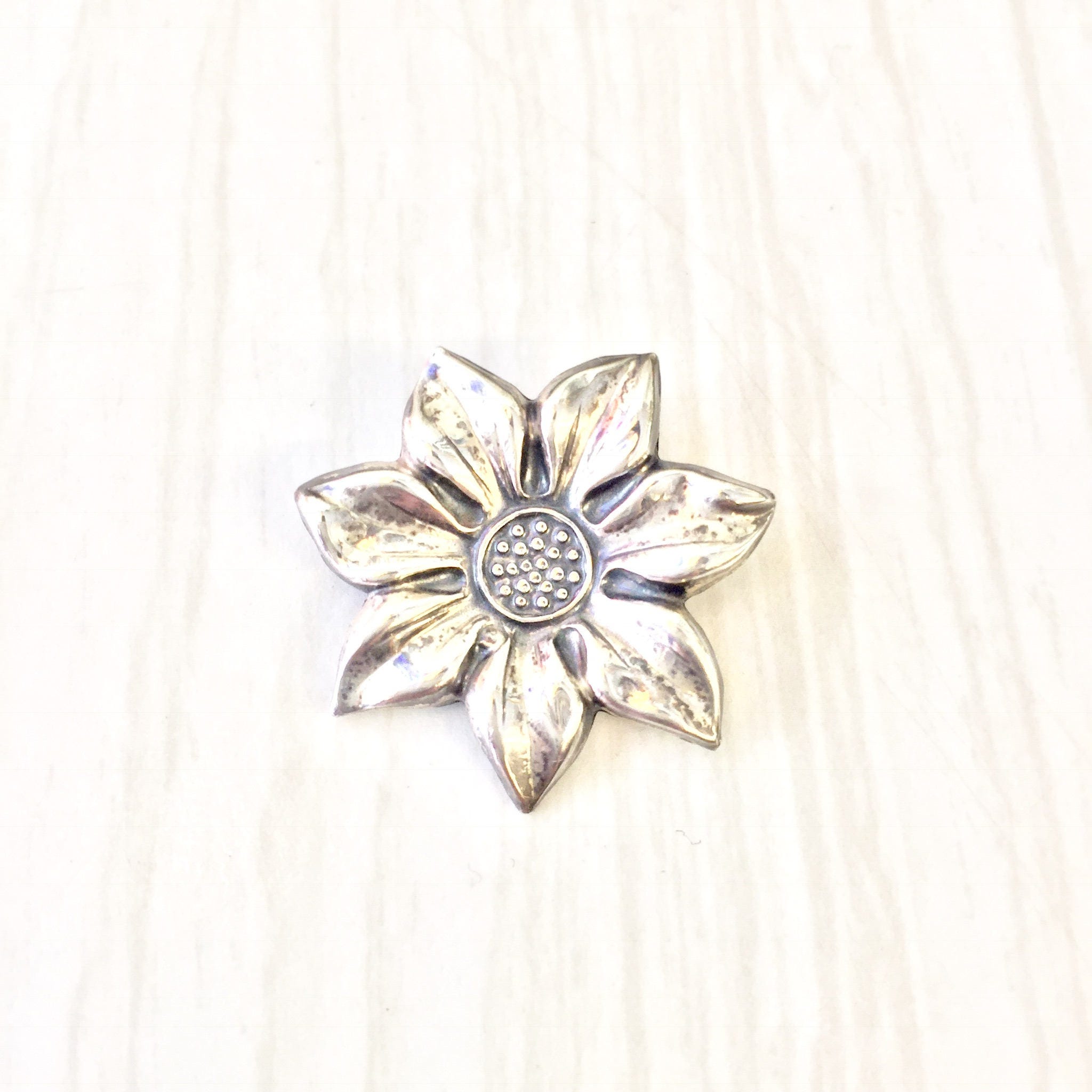 Vintage Flower Brooch | Vintage Jewelry | Sterling Silver Pin | Small Brooch | Flower Jewelry | Sterling Silver | Brooch | Pin | Flower