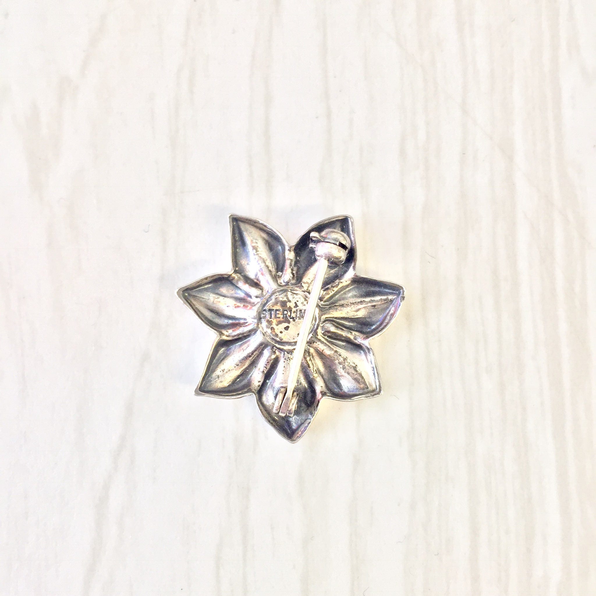 Vintage Flower Brooch | Vintage Jewelry | Sterling Silver Pin | Small Brooch | Flower Jewelry | Sterling Silver | Brooch | Pin | Flower