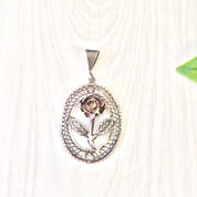Vintage Silver Pendant | Rose Pendant | Vintage Jewelry | Sterling Silver | Rose Jewelry | Flower | Silver Rose | Vintage Pendant | Necklace