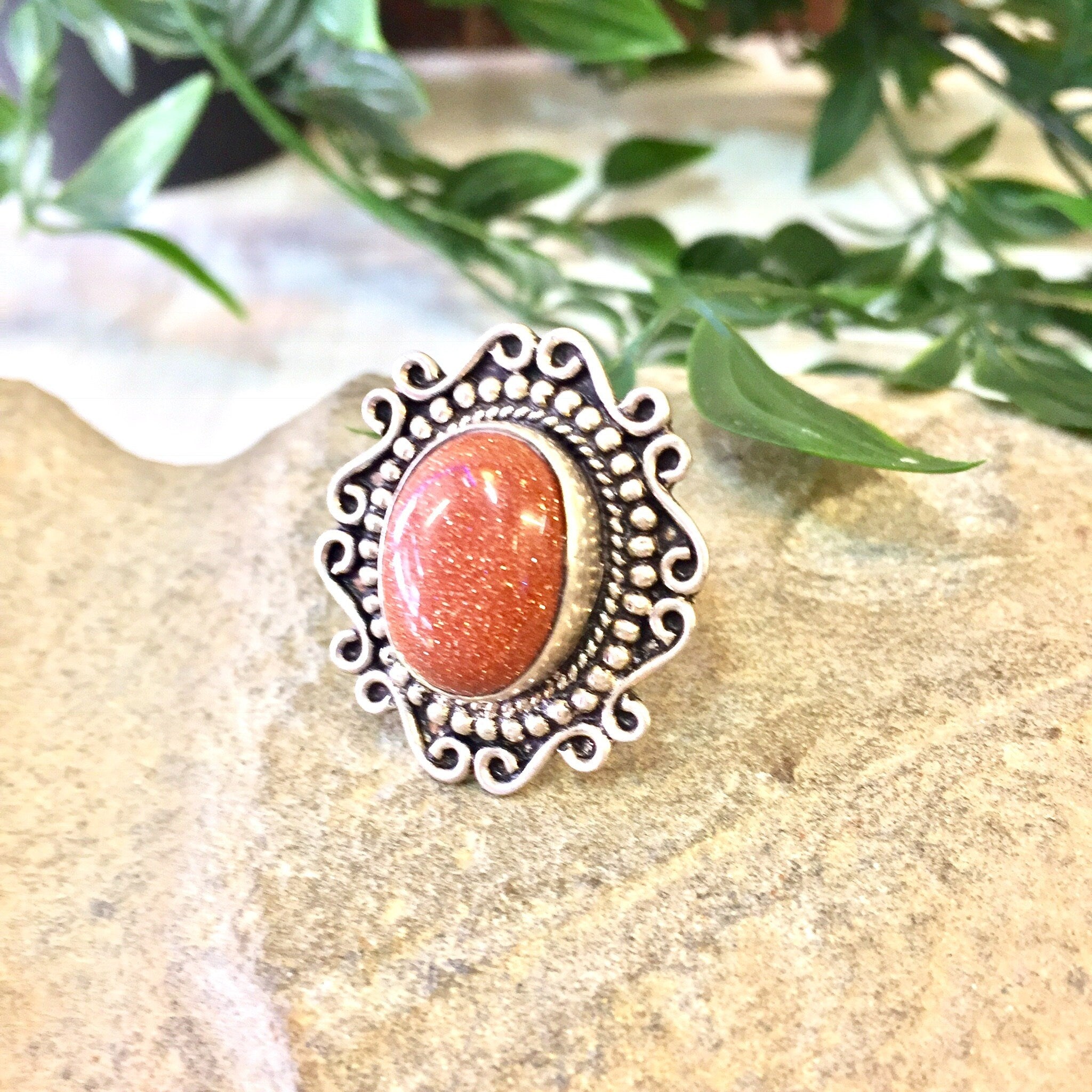 Vintage Silver Ring, Sterling Silver, Vintage Jewelry, Orange Druzy Quartz, Orange, Druzy, Celtic Design, Statement Jewelry, Sparkle, Ring
