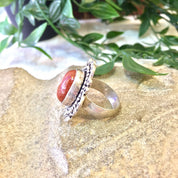 Vintage Silver Ring, Sterling Silver, Vintage Jewelry, Orange Druzy Quartz, Orange, Druzy, Celtic Design, Statement Jewelry, Sparkle, Ring