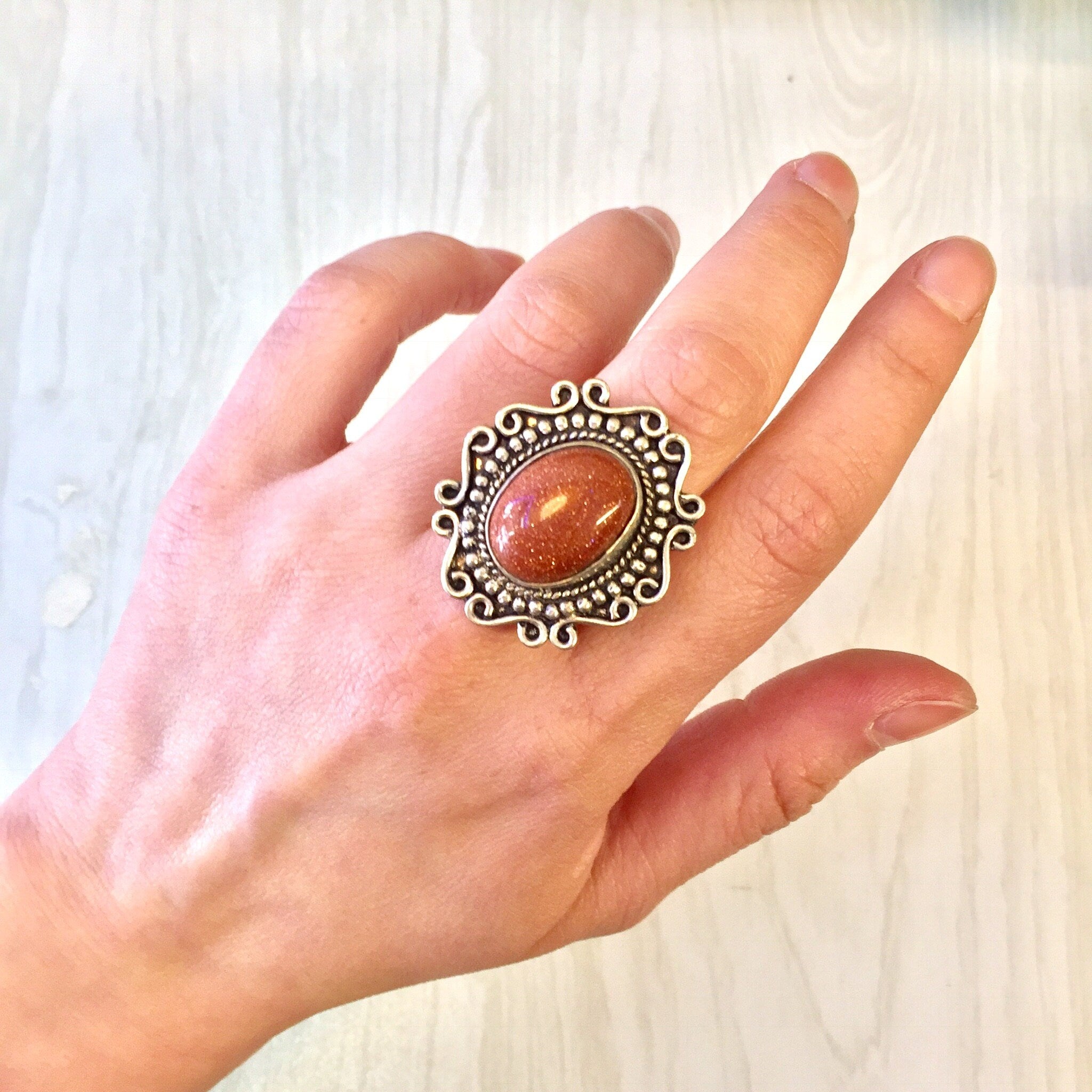 Vintage Silver Ring, Sterling Silver, Vintage Jewelry, Orange Druzy Quartz, Orange, Druzy, Celtic Design, Statement Jewelry, Sparkle, Ring