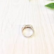 Vintage Silver Ring | Vintage Jewlery | Three Band Ring | 18 K Gold | 18K | Ruby | Amethyst | Citrine | Blue Topaz | Valentines Day | Ring