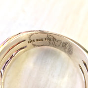Vintage Silver Ring | Vintage Jewlery | Three Band Ring | 18 K Gold | 18K | Ruby | Amethyst | Citrine | Blue Topaz | Valentines Day | Ring