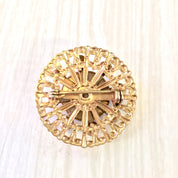 Vintage Gold Tone Brooch | Costume Jewelry | Vintage Jewelry | Pin | Brooch | Opalescent Jewelry | Blue | Green | Purple | Valentines Day