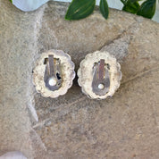 Vintage Silver Earrings, Clip On Earrings, Sterling Silver, Southwestern Style, Black Earrings, Vintage Jewelry, Black Onyx, Big Earrings