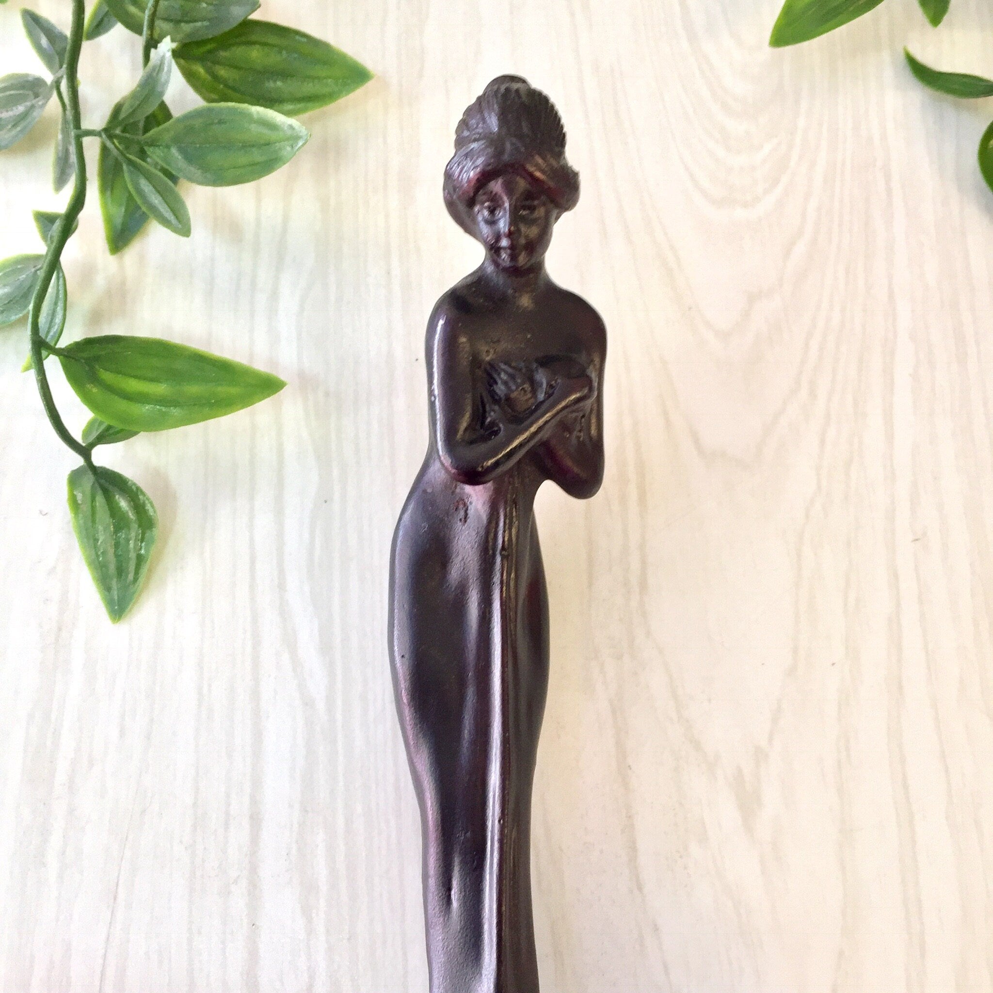 Art Deco Dish, Catch All Dish, Vintage Home Decor, Art Deco Decor, Woman, Statue, Art, Figure, Metal, Purple, Eggplant, Ring Dish, Gift
