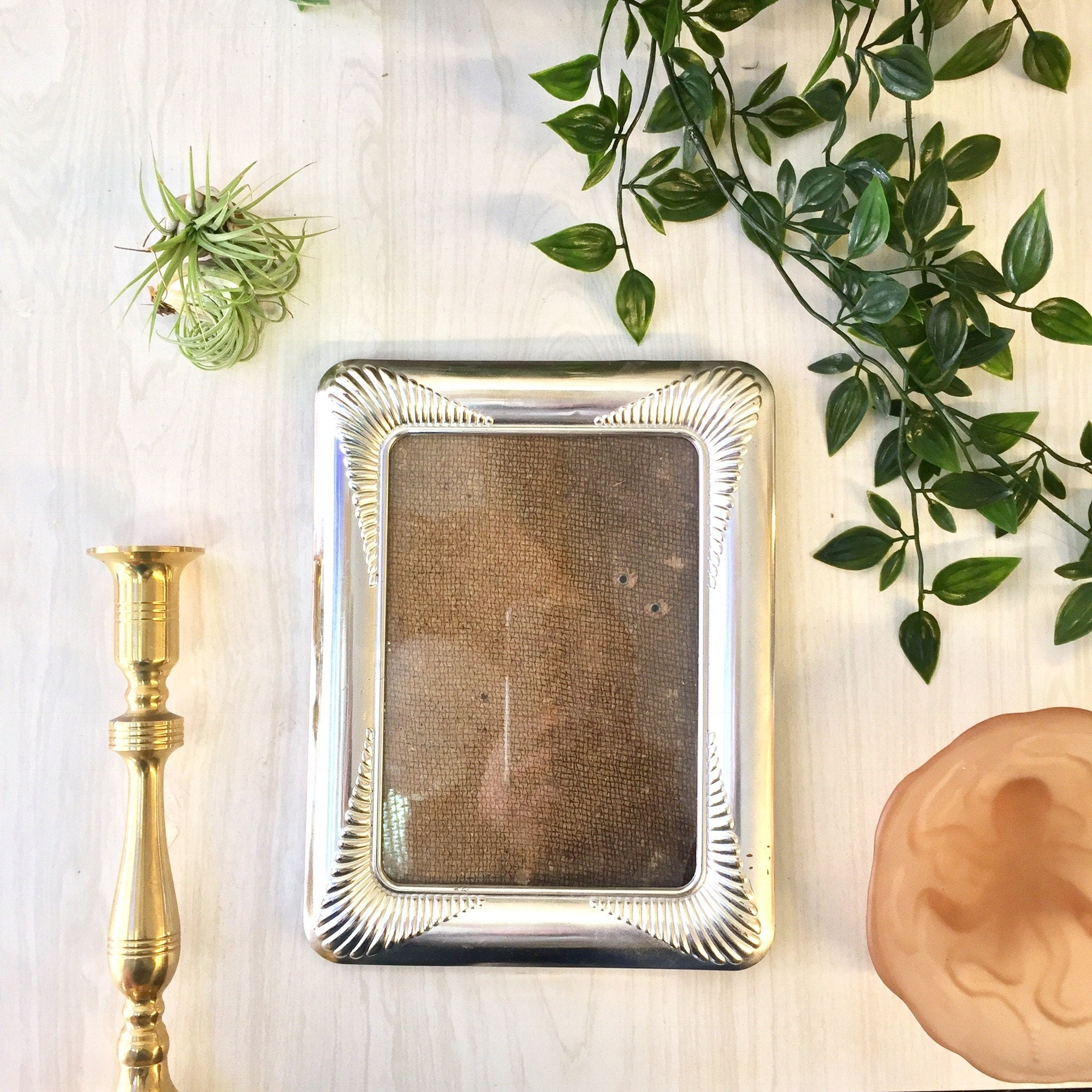 Art Deco Picture Frame, Vintage Frame, Silver Tone, Art Deco Decor, Vintage Home Decor, Picture Frame, Standing Frame, Gift for Mom, Photo