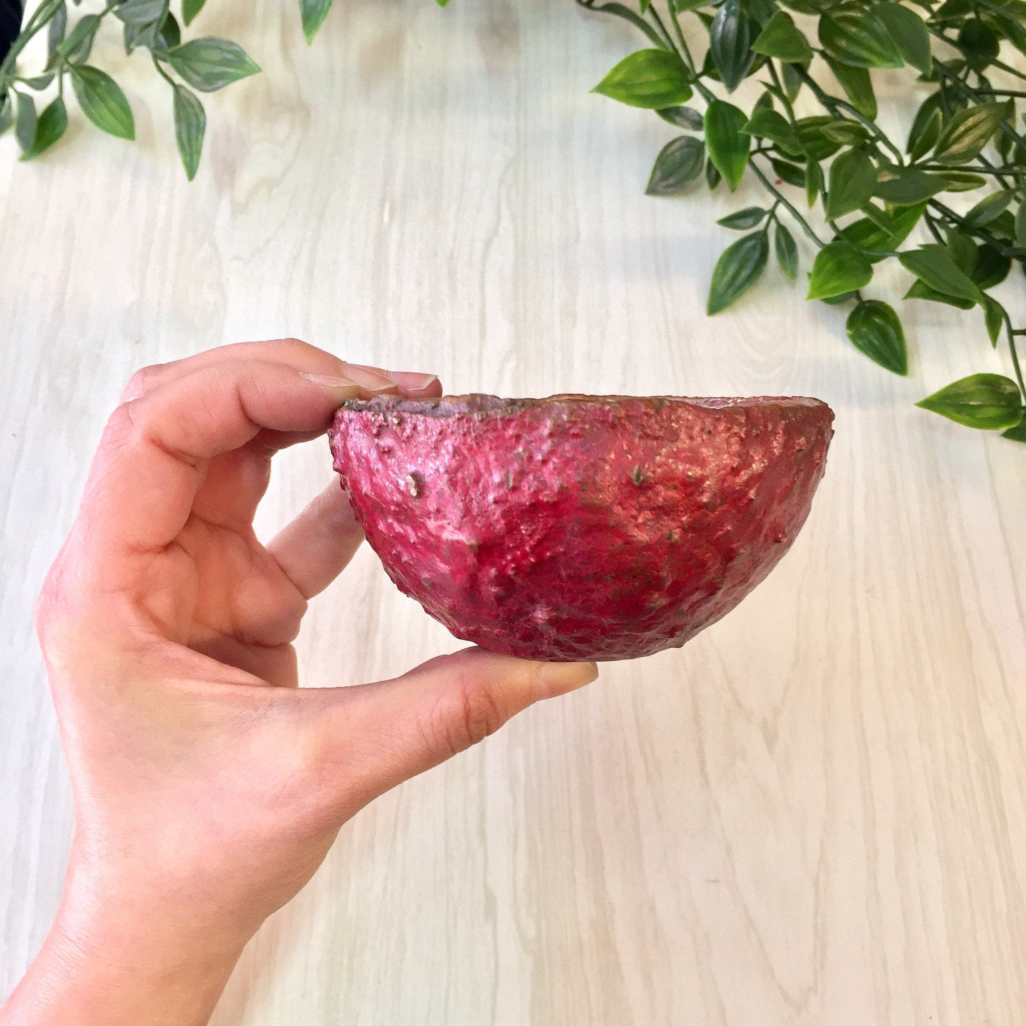 Vintage Copper Bowl, Red Copper, Solid Copper, Vintage Home Decor, Crude Style, Red, Catch All Dish, Ring Dish, Rustic Decor, drip copper