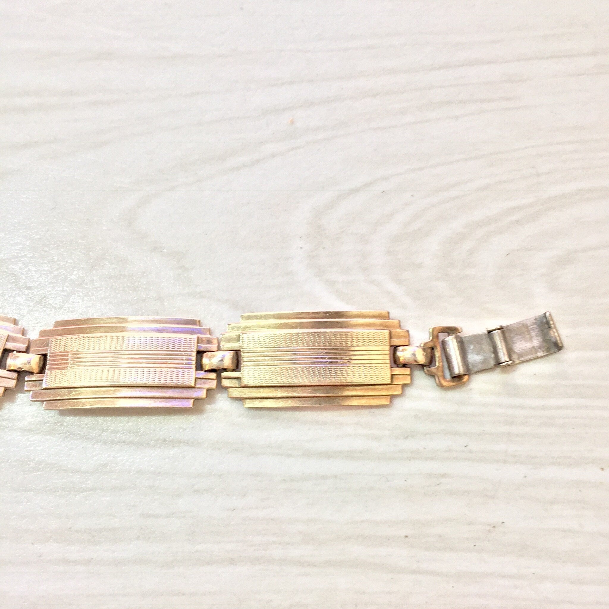 Symmetalic Bracelet, Sterling Silver, 14 Karat Gold, Symmetalic Jewelry, Link Bracelet, 14K Gold, Gold Bracelet, Art Deco Jewelry, Retro
