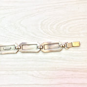 Symmetalic Bracelet, Sterling Silver, 14 Karat Gold, Symmetalic Jewelry, Link Bracelet, 14K Gold, Gold Bracelet, Art Deco Jewelry, Retro