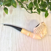 Meerschaum Pipe, Sultan, Smoking Pipe, Tobacco Pipe, White Meerschaum, Hand Carved, Carved Pipe, Man's Face, Bearded Man, Smoker, Pipes
