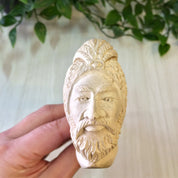 Meerschaum Pipe, Sultan, Smoking Pipe, Tobacco Pipe, White Meerschaum, Hand Carved, Carved Pipe, Man's Face, Bearded Man, Smoker, Pipes