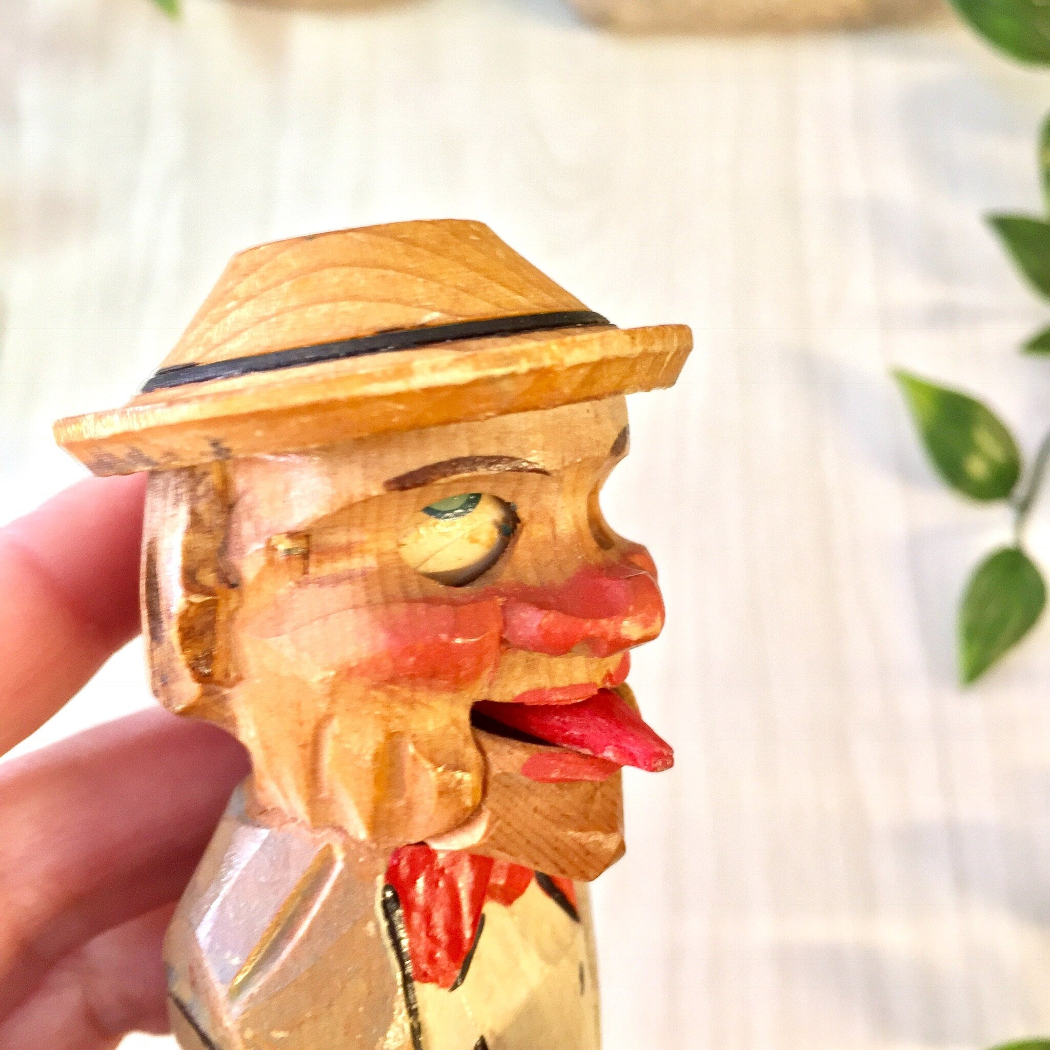Anri Bottle Stop, Cork Bottle Stop, Hand Carved Wood, Wooden Bottle Stop, Anri Mechanical Stopper, Vintage Home Decor, Wine Stopper, Cork