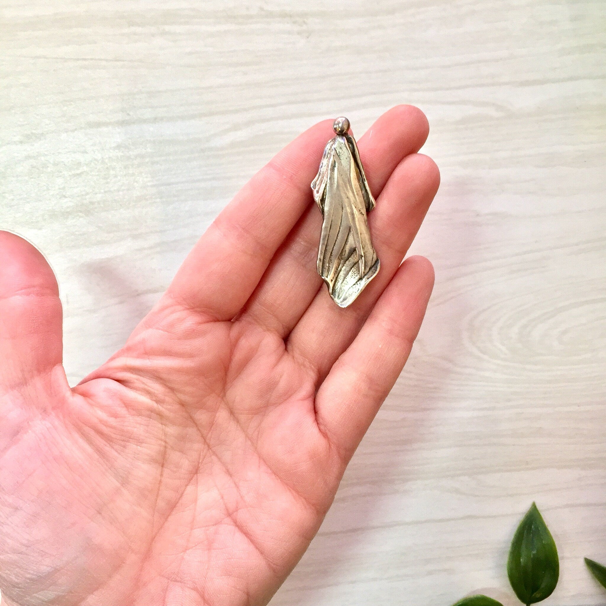 Vintage Silver Brooch, Sterling Silver, Vintage Jewelry, Abstract Jewelry, Vintage Pin, Brooch, Woman Figure, Cloaked Figure, Ghost, Gift