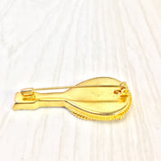 Vintage Millefiori Brooch | Gold Tone Brooch | Made In Italy | Millefiori Jewelry | Vintage Jewelry | Guitar Brooch | Pin | Red | Blue