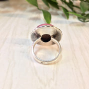 Vintage Silver Ring | Rhodonite Ring | Vintage Jewlery | Sterling Silver | Pink Jewelry | Rhodonite | Statement Jewelry | Cocktail Ring