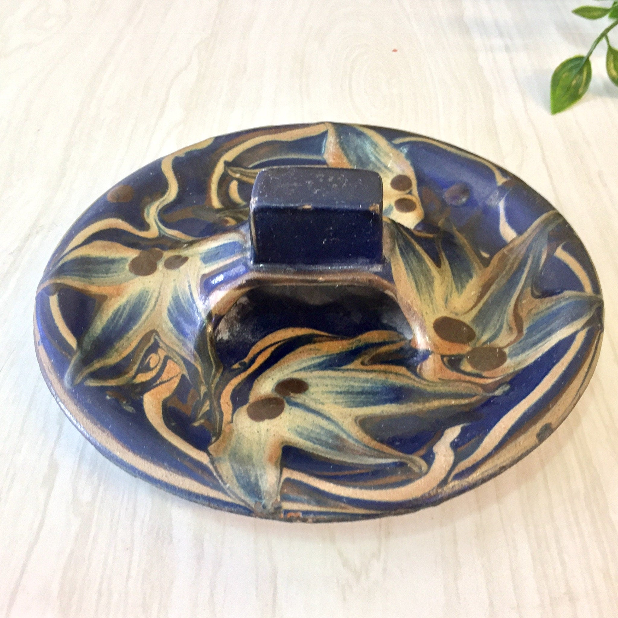 Herman A Kahler Dish, Midcentury Modern, Vintage Dish, Contemporary Decor, Vintage Home Decor, Danish Pottery, Floral Design, Plate, Rare