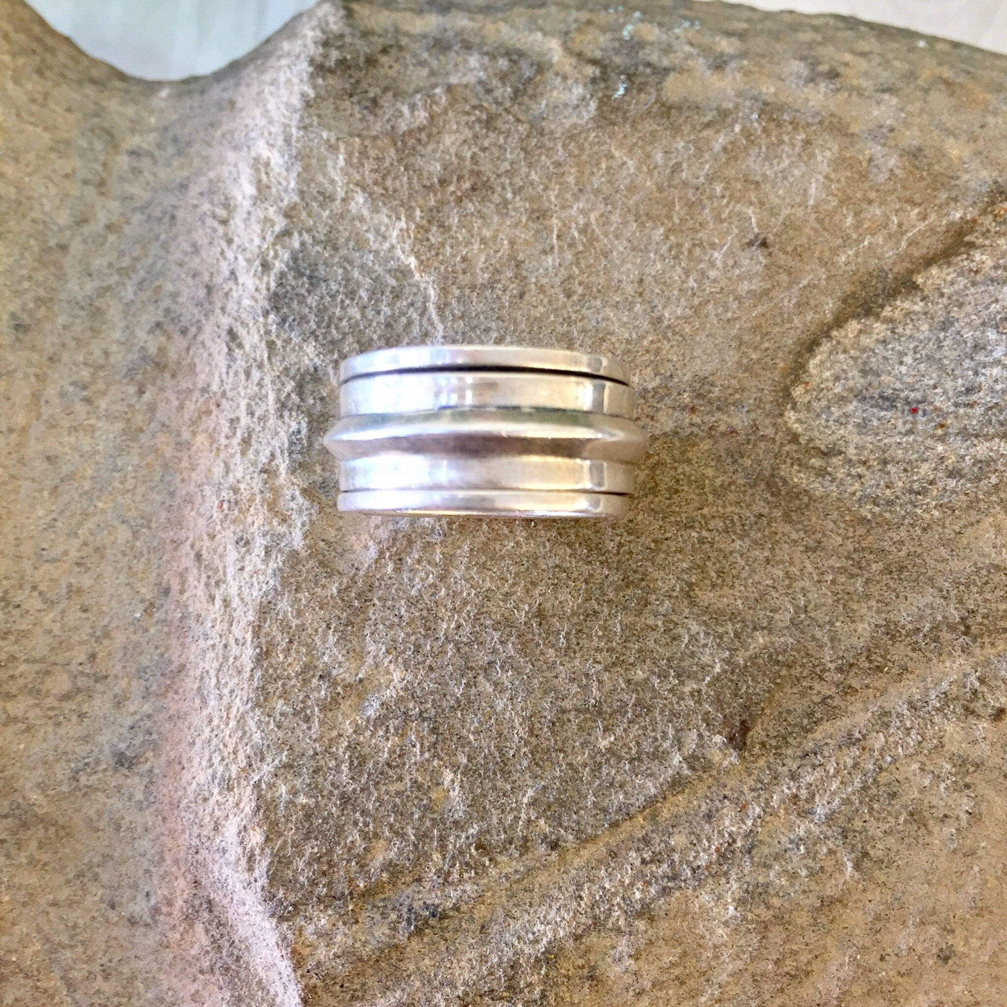 Vintage Spinner Ring, Sterling Silver, Vintage Silver Ring, Meditation Ring, 925, Band Ring, Moveable Ring, Vintage Jewelry, Fidget Ring