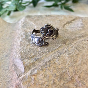 Vintage Silver Ring, Sterling Silver, Vintage Jewelry, Spoon Ring, Heart Ring, Flowers, Avon Ring, Avon Jewelry, Floral Jewelry,Gift for Mom