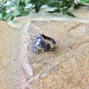 Vintage Silver Ring, Sterling Silver, Vintage Jewelry, Spoon Ring, Heart Ring, Flowers, Avon Ring, Avon Jewelry, Floral Jewelry,Gift for Mom