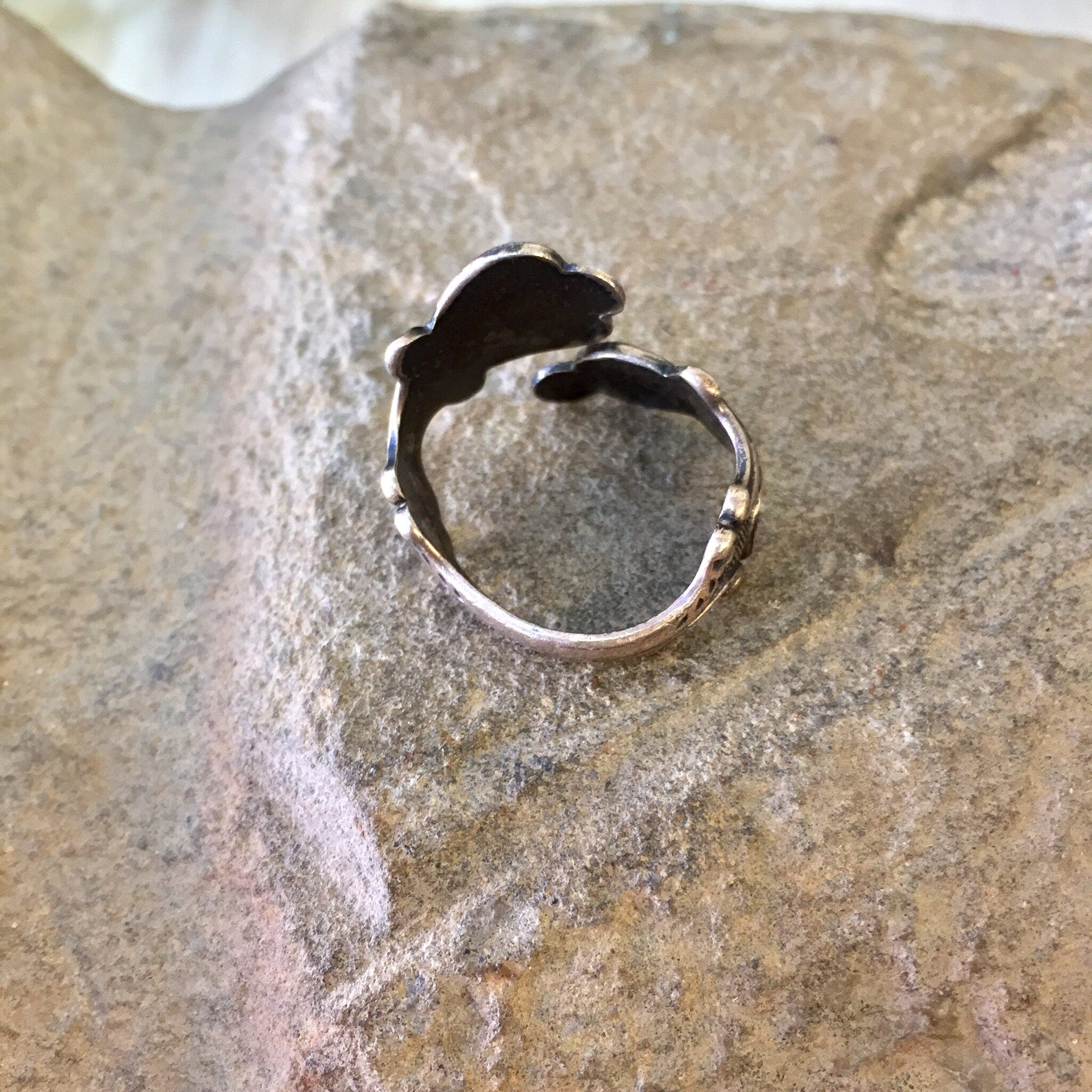 Vintage Silver Ring, Sterling Silver, Vintage Jewelry, Spoon Ring, Heart Ring, Flowers, Avon Ring, Avon Jewelry, Floral Jewelry,Gift for Mom