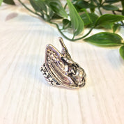 Vintage Silver Ring | Vintage Jewelry | Eagle Ring | Skull Ring | Biker Jewelry | Biker Ring | Sterling Silver | Eagle and Skull | Statement