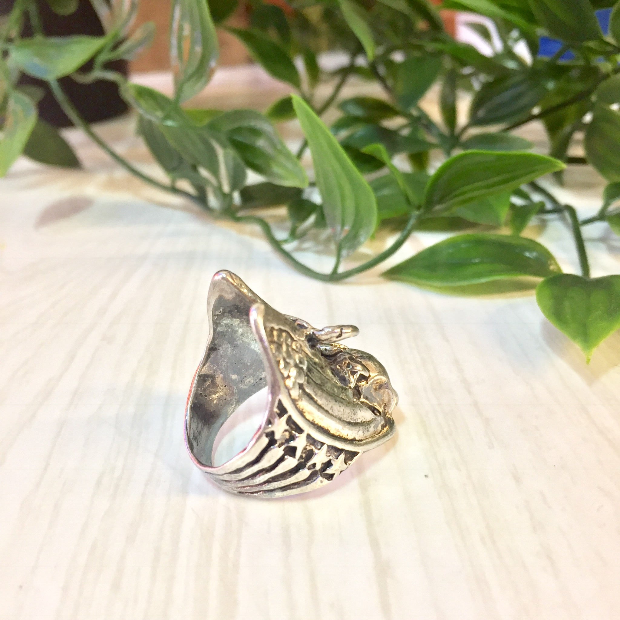 Vintage Silver Ring | Vintage Jewelry | Eagle Ring | Skull Ring | Biker Jewelry | Biker Ring | Sterling Silver | Eagle and Skull | Statement