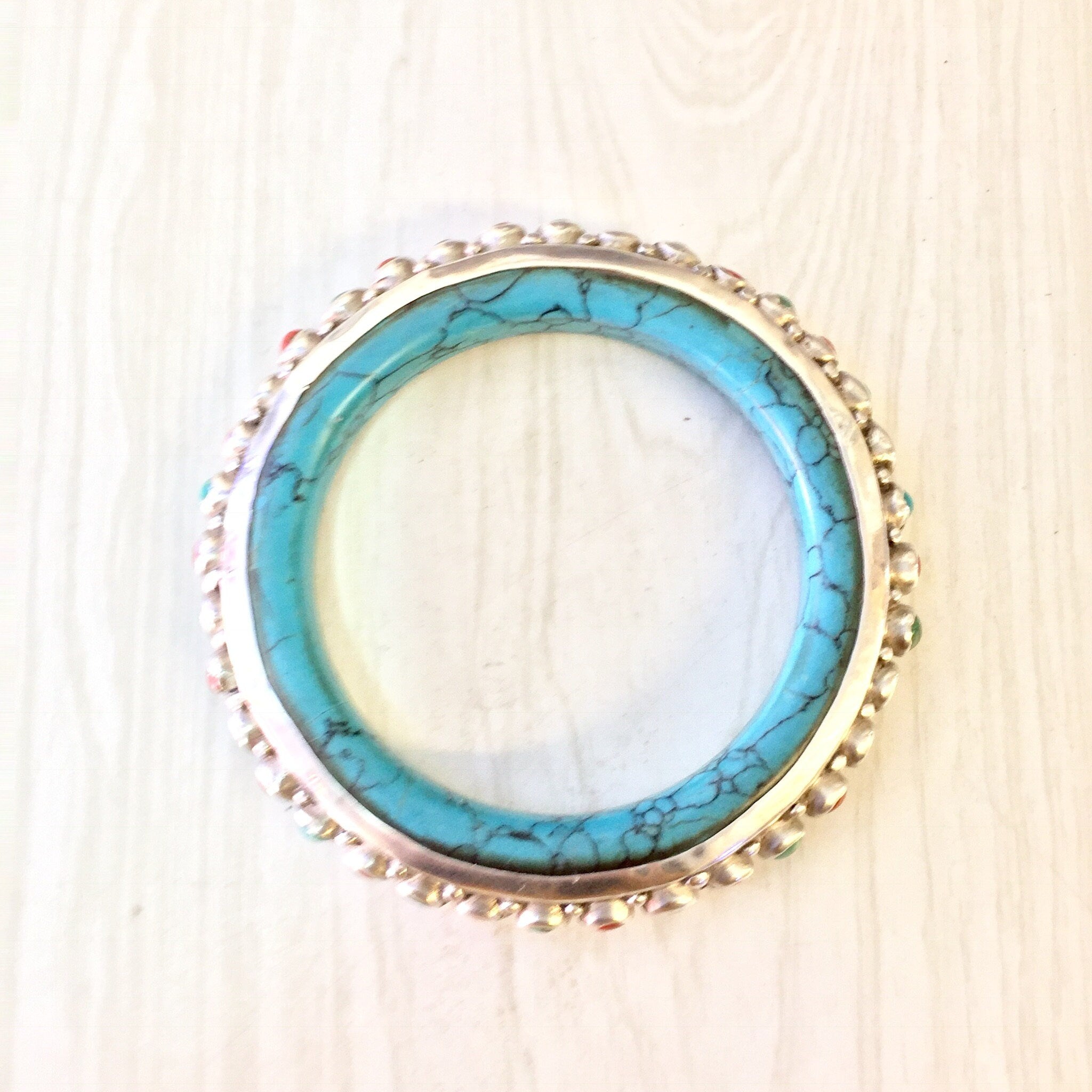 Vintage Silver Bracelet, Turquoise Bracelet, Turquoise Jewelry, Coral Bracelet, Vintage Jewelry, Bangle Bracelet, Sterling Silver, Blue, Red