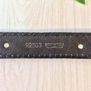 Vintage Brighton Belt, Black Leather Belt, Animal Belt, Silver Tone, Vintage Belt, Vintage Accessories, Lion, Alligator, Lizard, Buffalo