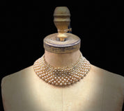Womens blouse collar, vintage clothing, pearl on collar, vintage dress collar, Pearl collar, beaded collar, faux collar, Collar vintage
